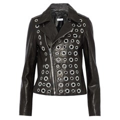 RtA Cleo Eyelet Embellished Leather Biker Jacket Small