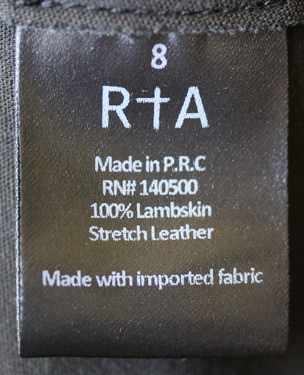 Black RtA Electra Off-the-Shoulder Stretch-Leather Mini Dress