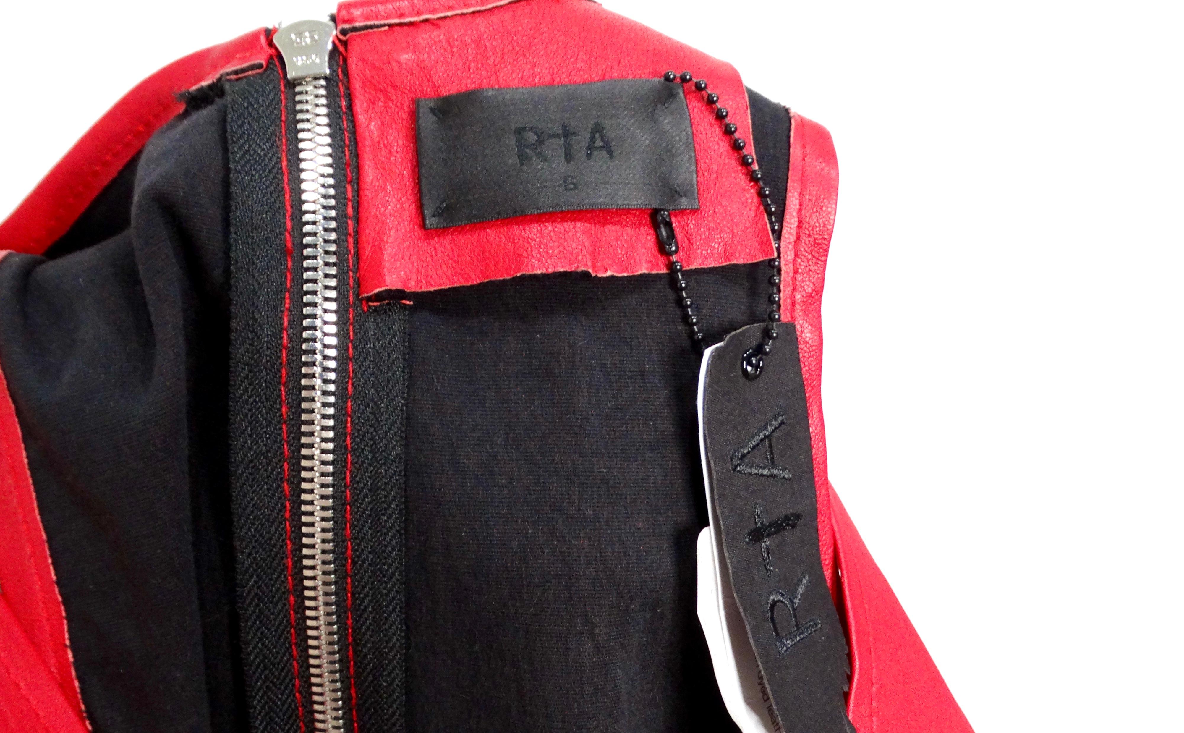 RTA Lipstick Fifi Lace-Up Leather Dress For Sale 2