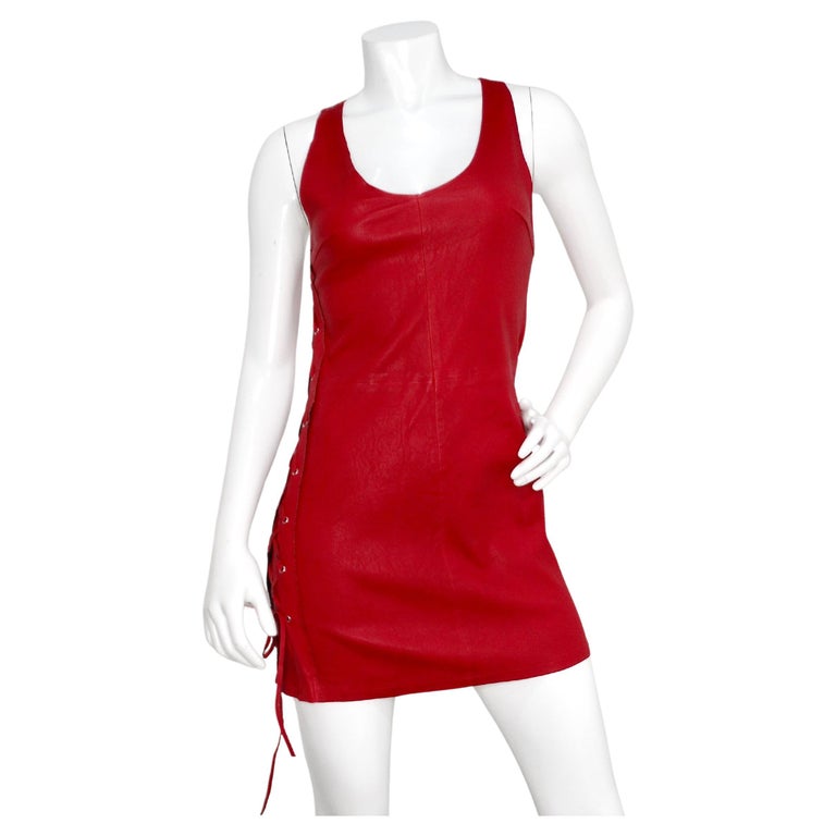 RTA Lipstick Fifi Lace-Up Leather Dress RTA Lipstick Fifi Lace-Up Leather Dress