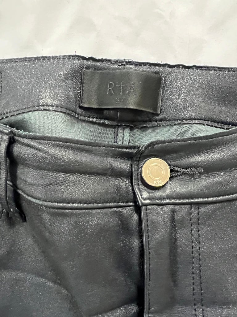RtA Navy Leather Pants Size 27 For Sale at 1stDibs