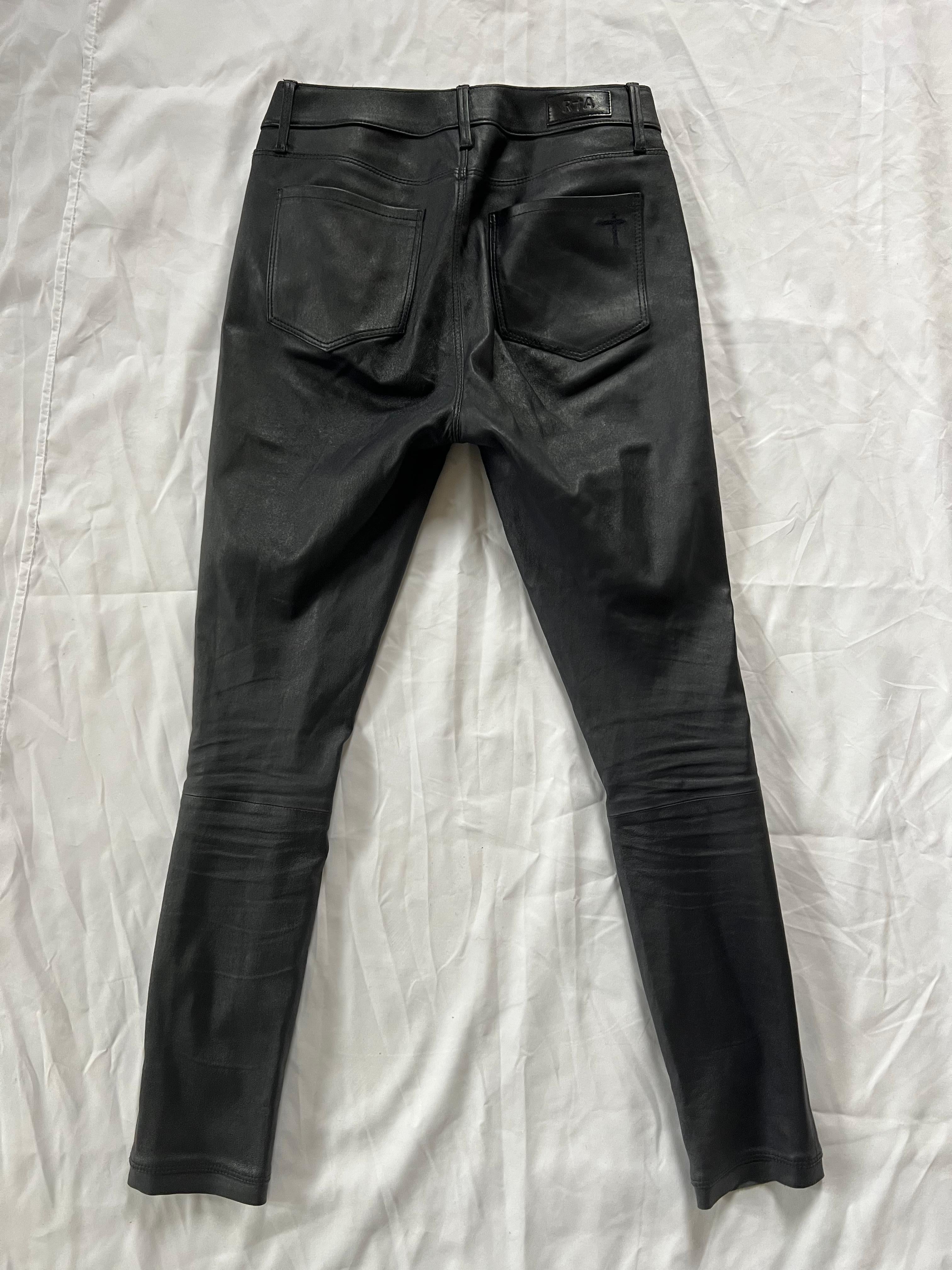 RtA Navy Leather Pants, Size 27 For Sale 2
