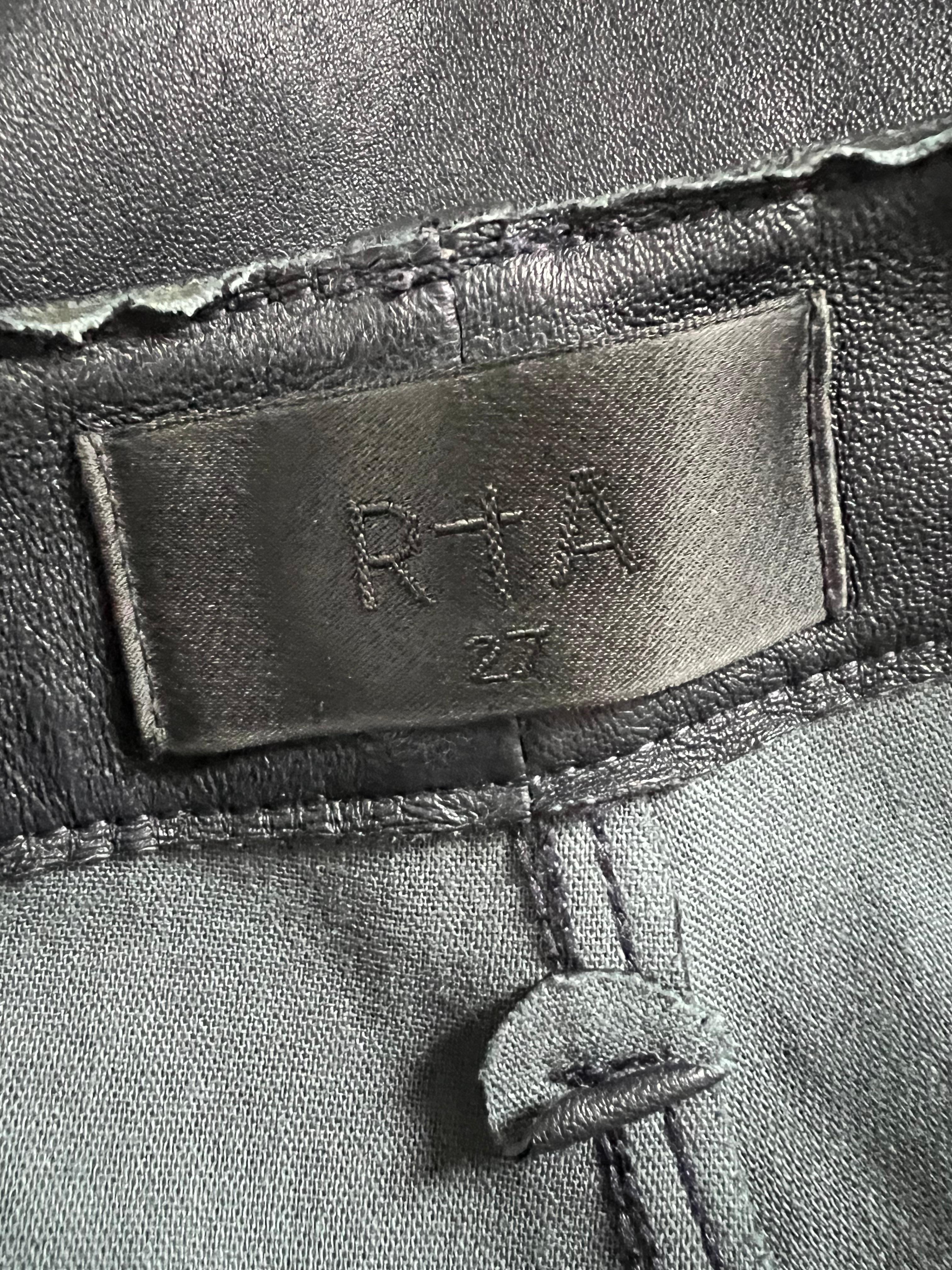 RtA Navy Leather Pants, Size 27 For Sale 4