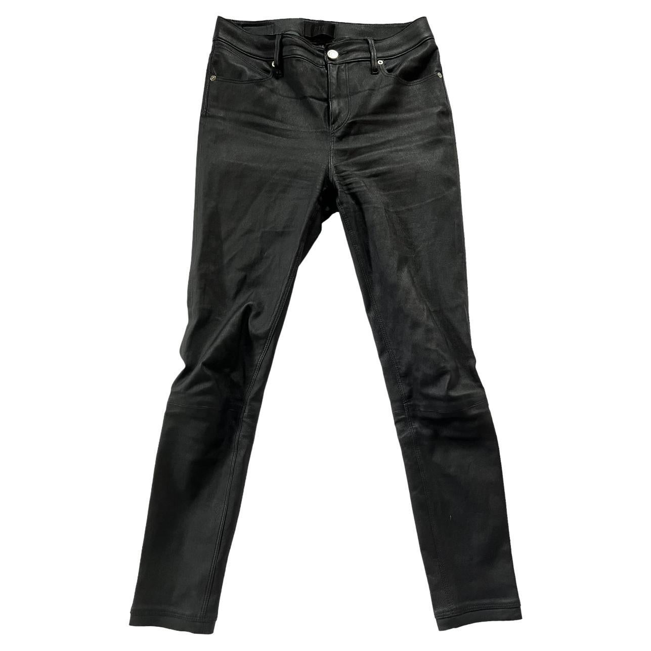 RtA Navy Leather Pants, Size 27 For Sale