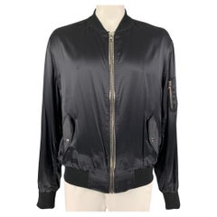 RtA Size XL Black Silk Bomber Jacket