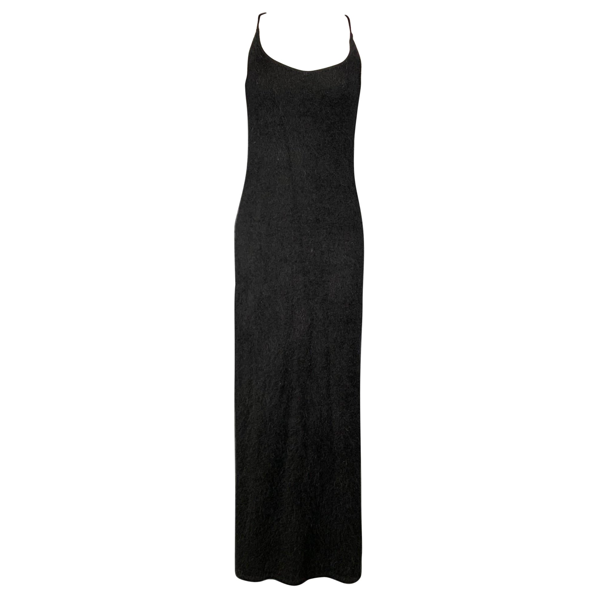 RtA Size XS Black Mohair / Wool Long Cocktail Dress