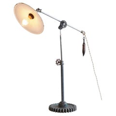 RTO Enamel and Steel Found Object Table Lamp