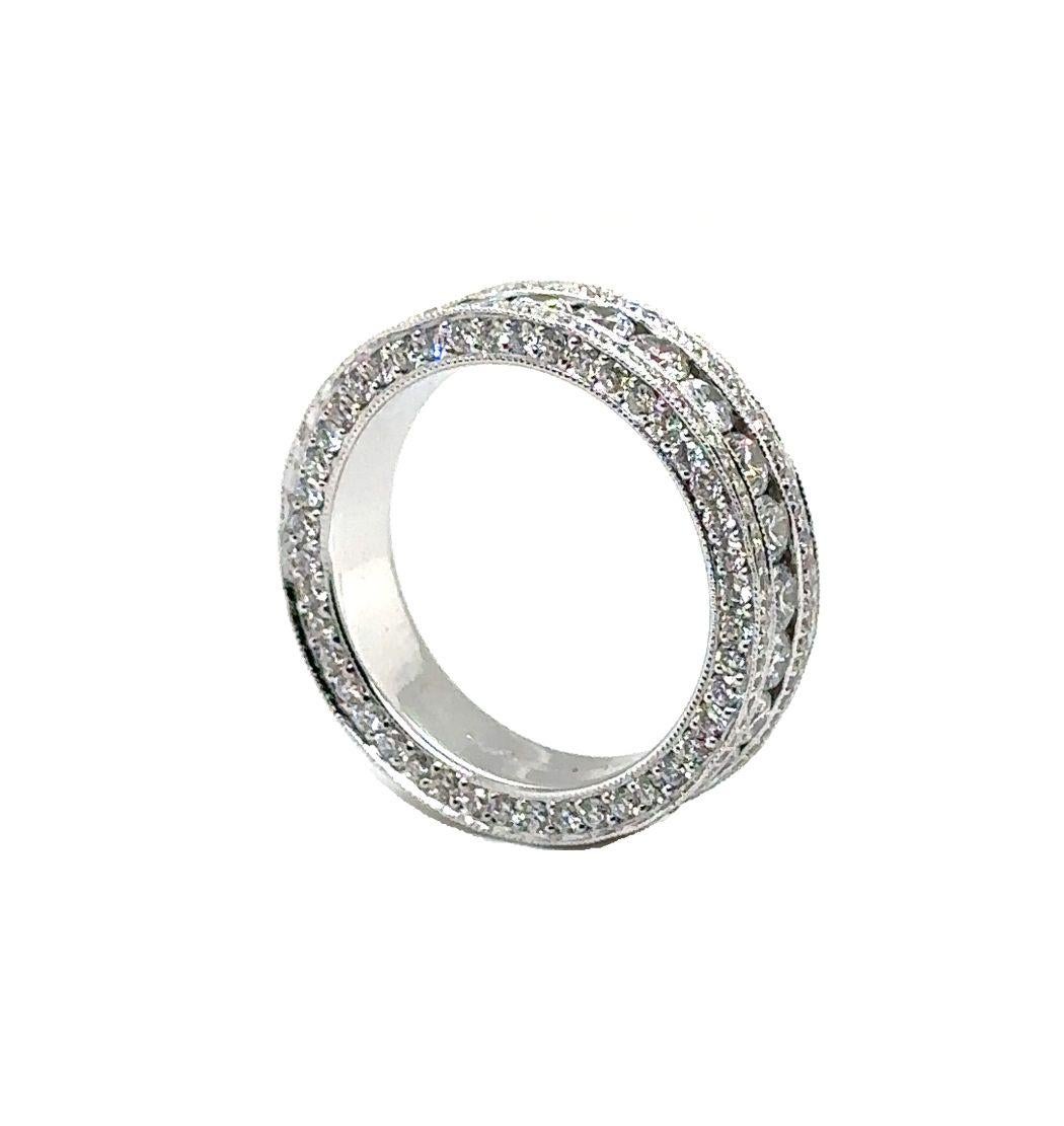 RTR004 - Ehering aus 18 Karat Weißgold mit Diamant im Angebot 1