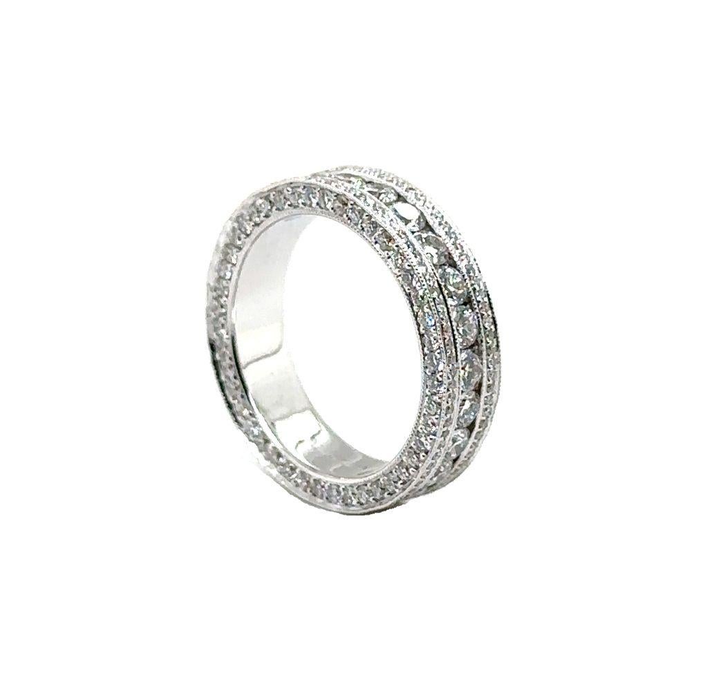 RTR004 - Ehering aus 18 Karat Weißgold mit Diamant im Angebot 2