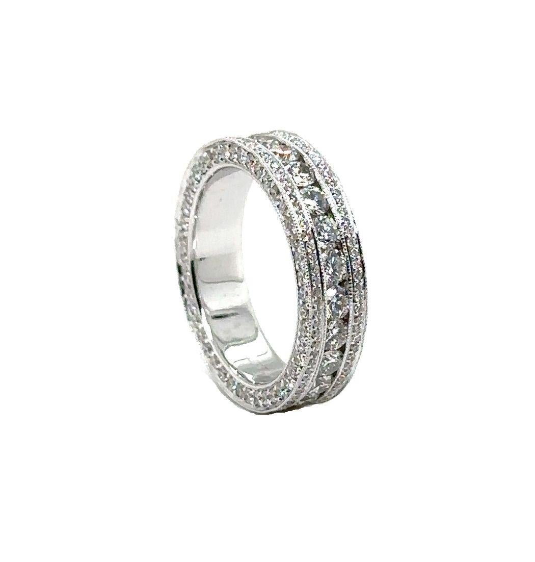 RTR004 - Ehering aus 18 Karat Weißgold mit Diamant im Angebot 3