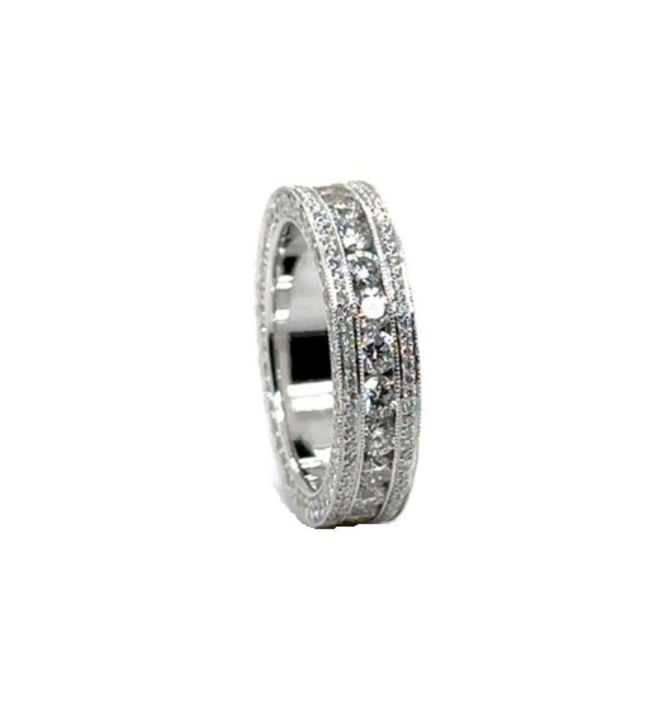 RTR004 - Ehering aus 18 Karat Weißgold mit Diamant im Angebot 4