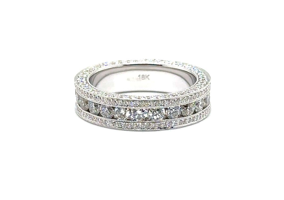 RTR004 - Ehering aus 18 Karat Weißgold mit Diamant im Angebot 9