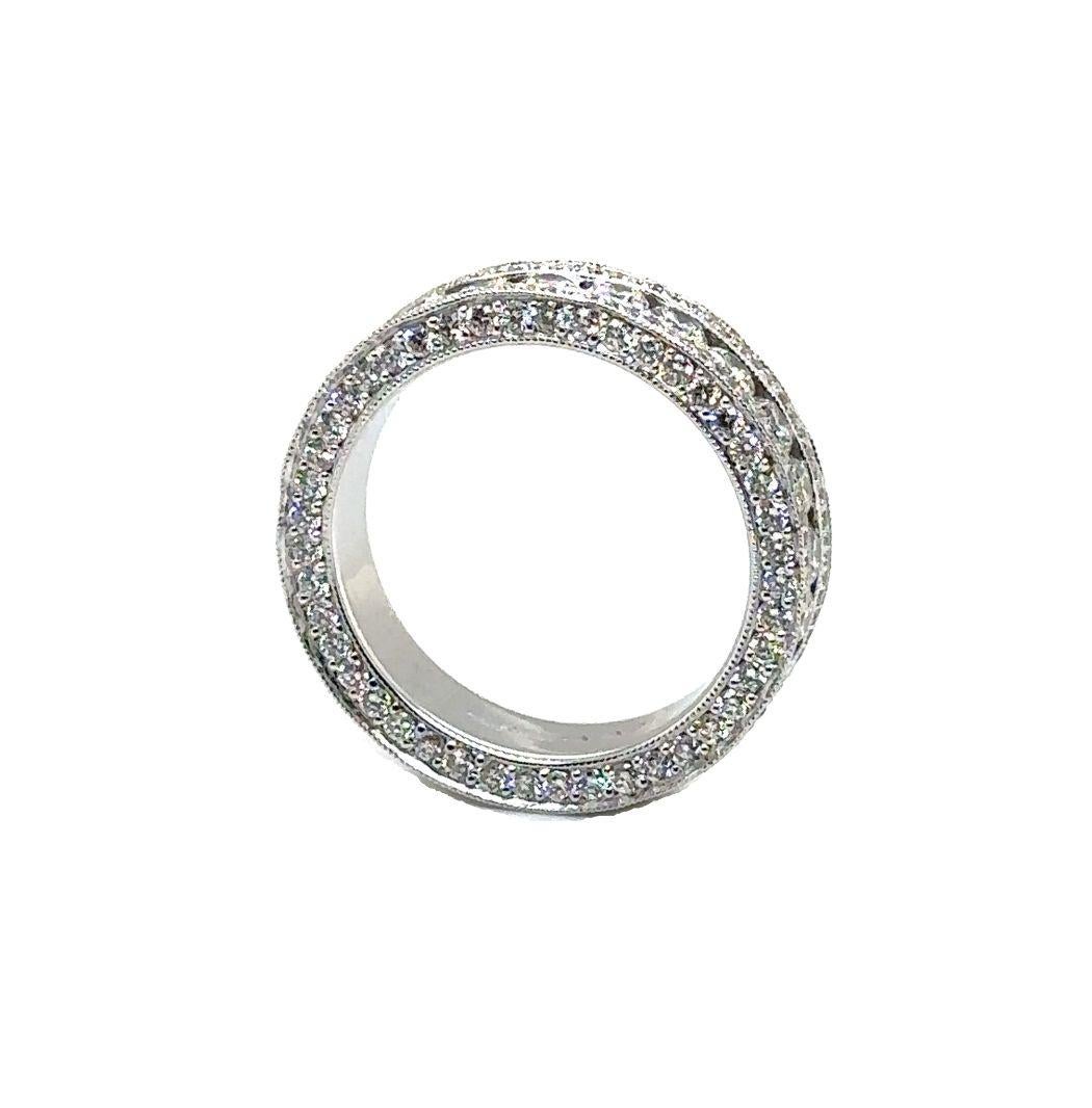 RTR004 - Ehering aus 18 Karat Weißgold mit Diamant Damen im Angebot