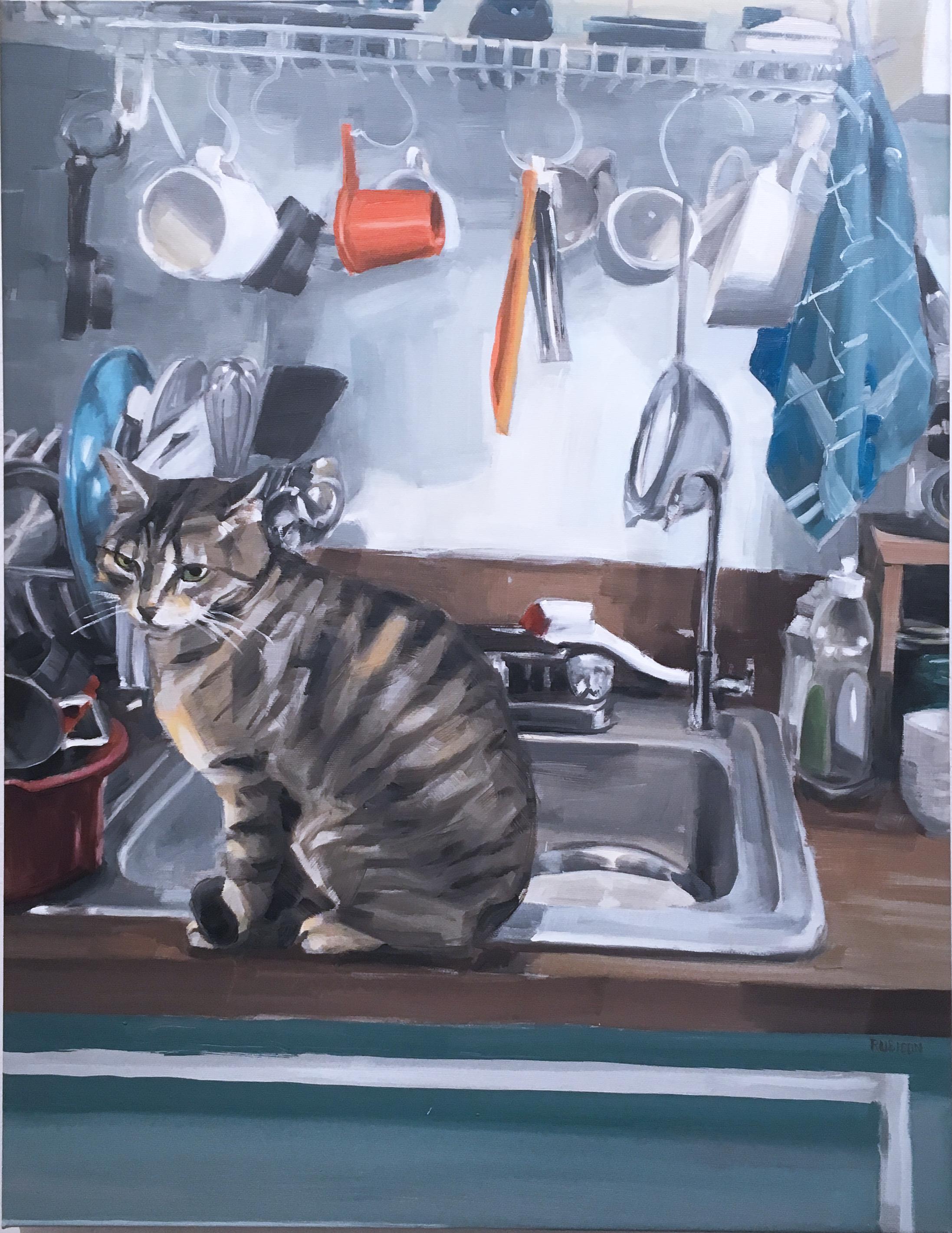 RU8ICON1 Animal Painting - Billy at the Sink