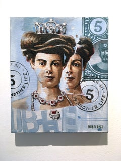 In Another Life #5 par RU8ICON1, portrait en couronne, femme, visage, bijoux, bleu