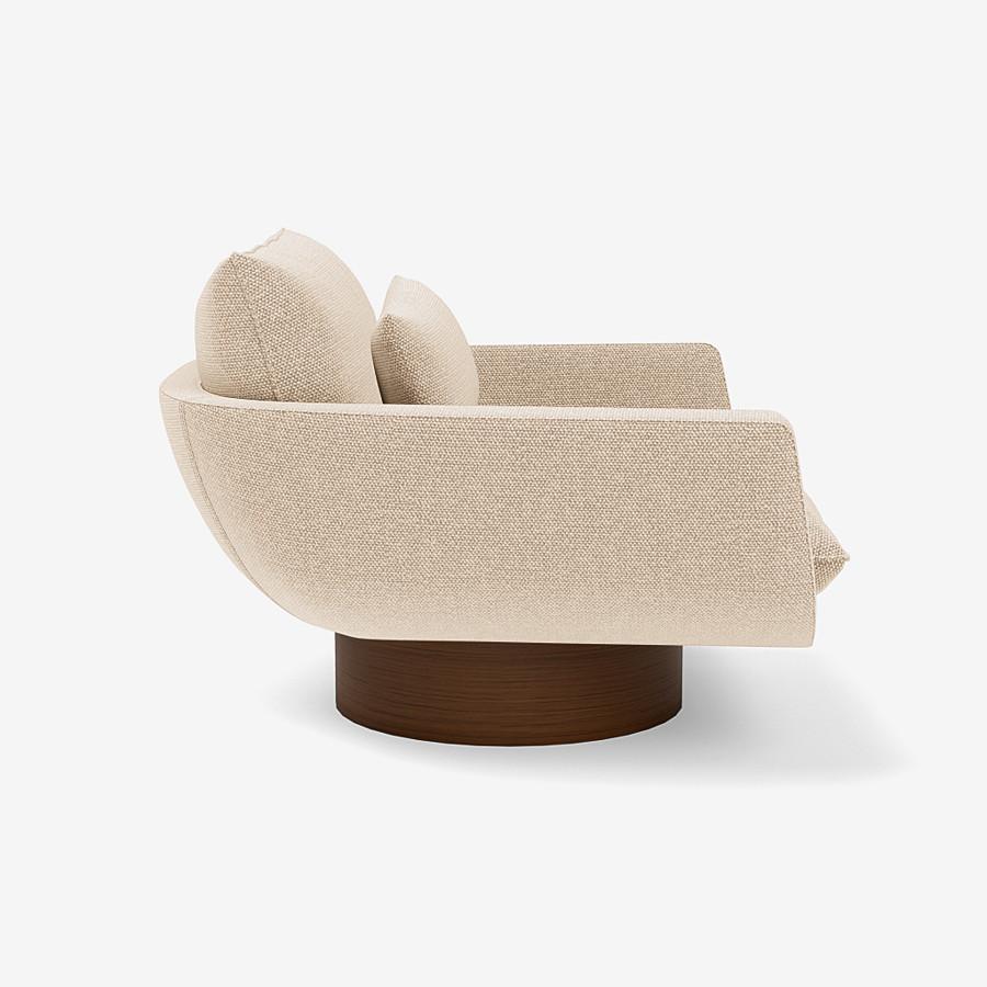 Modern Rua Ipanema Lounge Chair by Yabu Pushelberg in Boucle Chenille Blend 'High Base' For Sale