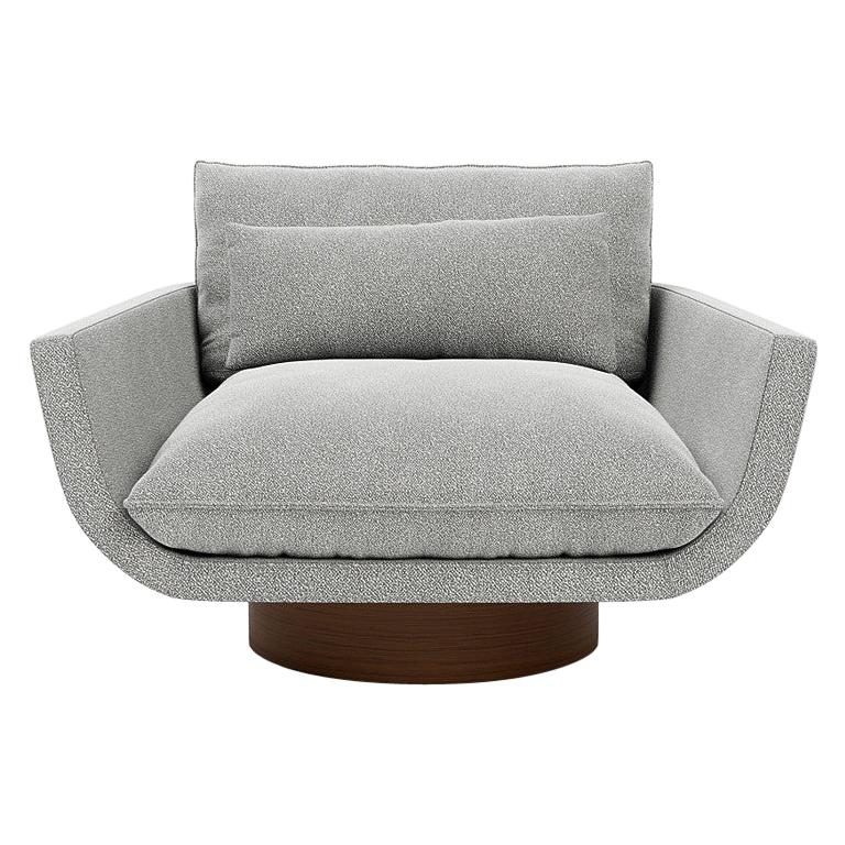 Rua Ipanema Lounge Chair by Yabu Pushelberg in Boucle Wool 'High Base' For Sale