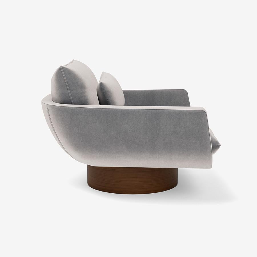 Moderne Fauteuil de salon Rua Ipanema de Yabu Pushelberg en mohair à base haute en vente