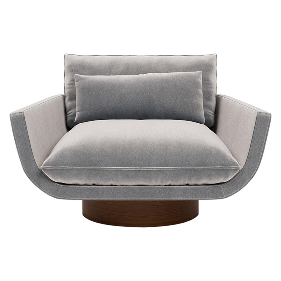 Rua Ipanema Lounge Chair by Yabu Pushelberg in Mohair 'High Base' For Sale