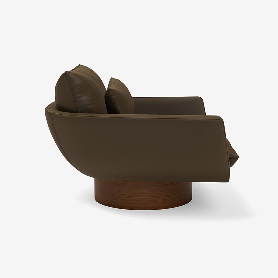 Modern Rua Ipanema Lounge Chair by Yabu Pushelberg in Nappa Leather 'High Base' For Sale