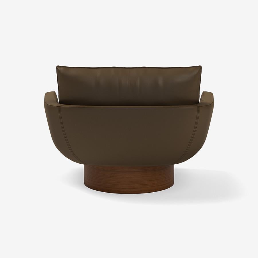 Italian Rua Ipanema Lounge Chair by Yabu Pushelberg in Nappa Leather 'High Base' For Sale