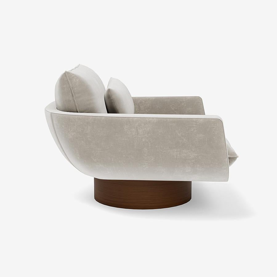 Modern Rua Ipanema Lounge Chair by Yabu Pushelberg in Nubuck Leather 'High Base' For Sale