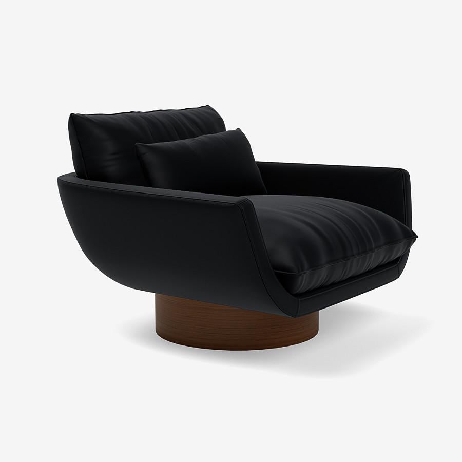 This Rua Ipanema lounge chair by Yabu Pushelberg is upholstered in Ameila Street premium aniline leather. Ameila Street comes in 7 colorways from Scandinavia, with a weight of 1.5-1.7mm.

Crafted in Italy, the Rua Ipanema lounge chair comes on a