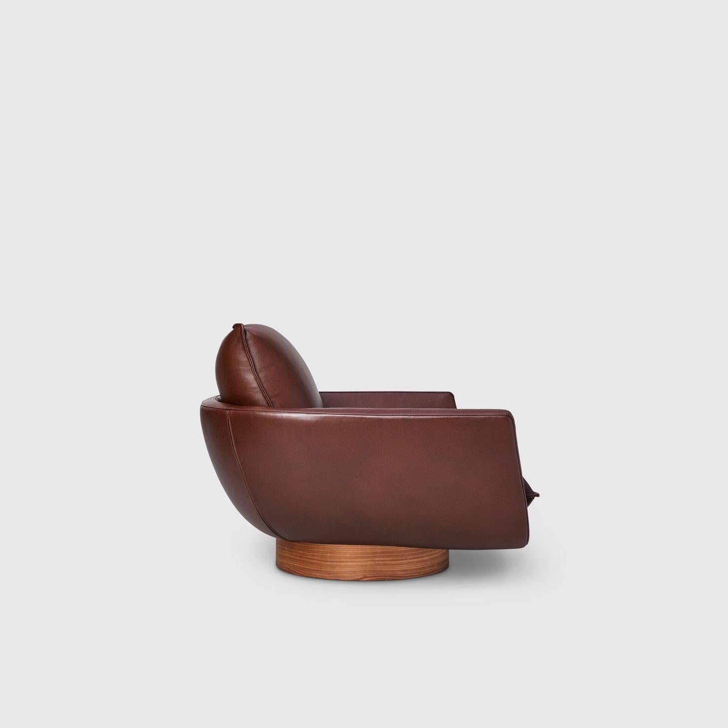 Italian Rua Ipanema Lounge Chair by Yabu Pushelberg in Rustic Nappa Leather
