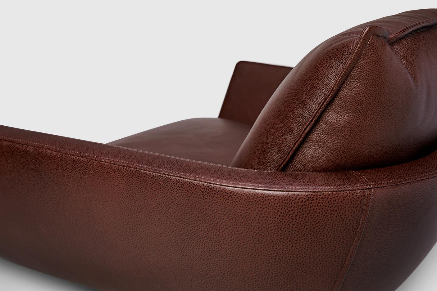 Contemporary Rua Ipanema Lounge Chair by Yabu Pushelberg in Rustic Nappa Leather