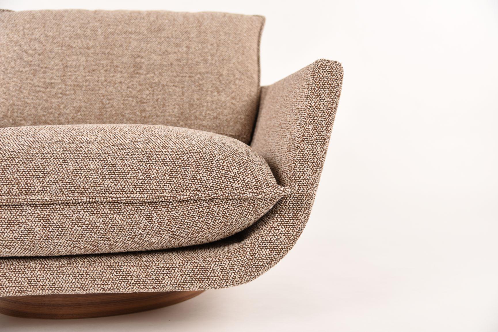 Contemporary Rua Ipanema Lounge Chair in Sumach Street Earth Fabric
