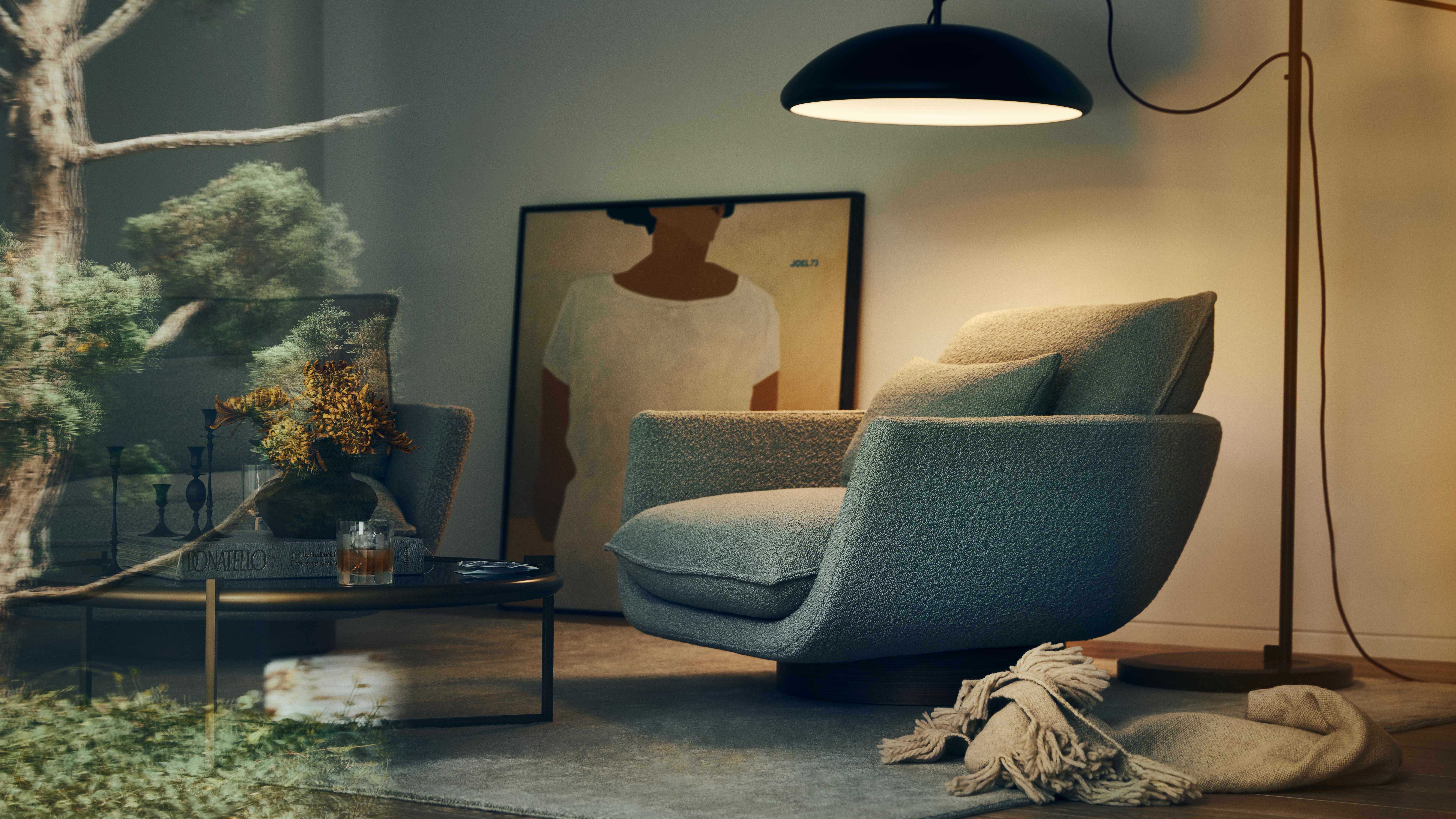 Rua Ipanema Lounge Chair in Sumach Street Earth Fabric 1