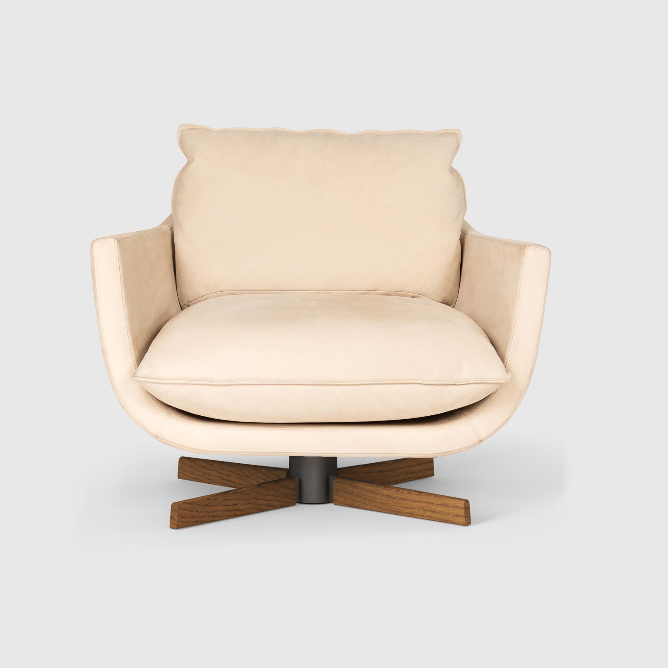 German Rua Leblon Club Chair by Yabu Pushelberg in Black Steel & Wood Base For Sale