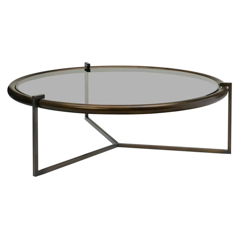 Rua Tucumã Low Coffee Table by Osvaldo Tenorio in Burnished Bronze or Gold For Sale