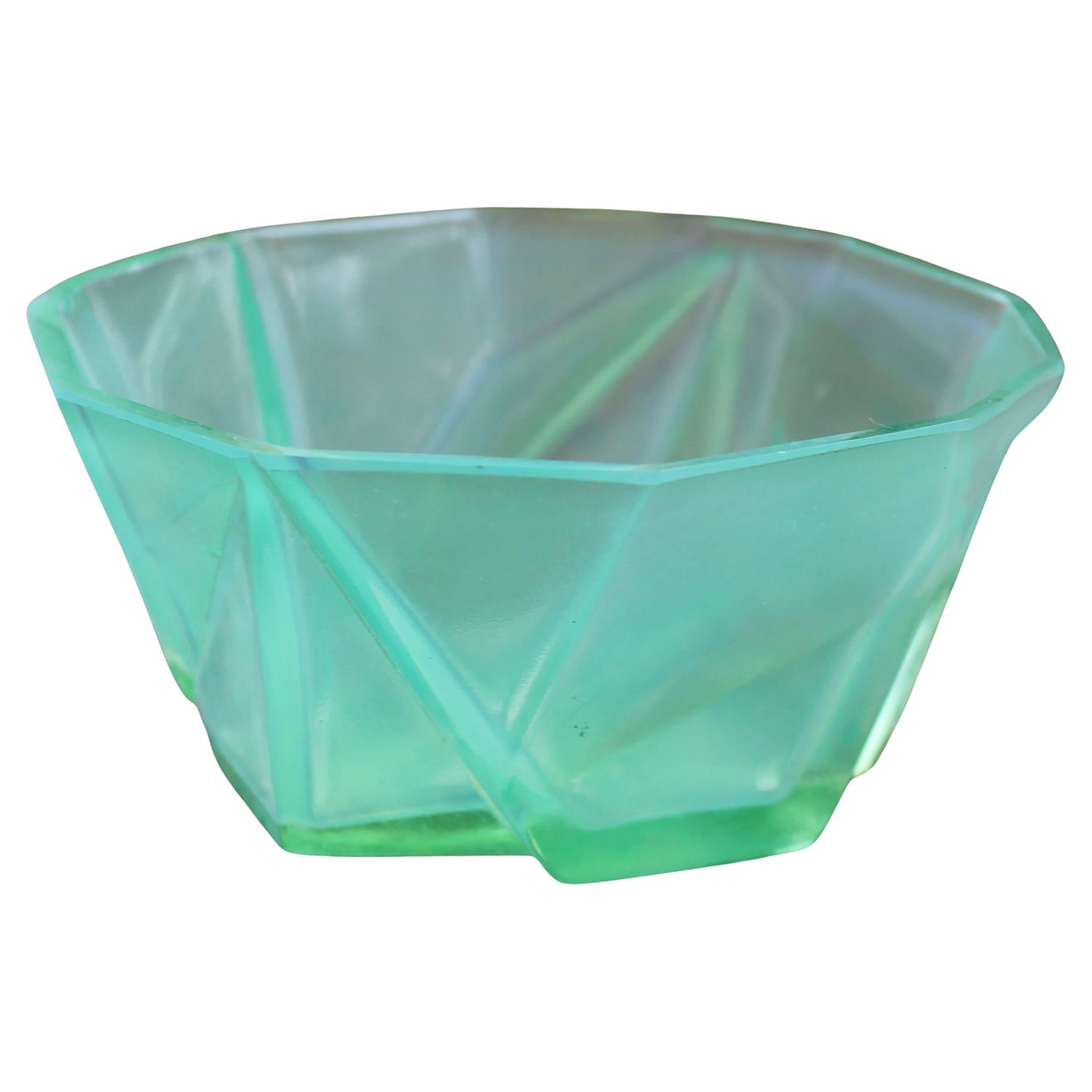 Ruba Rombic 'Jade' Bowl, Reuben Haley for Consolidated Glass For Sale