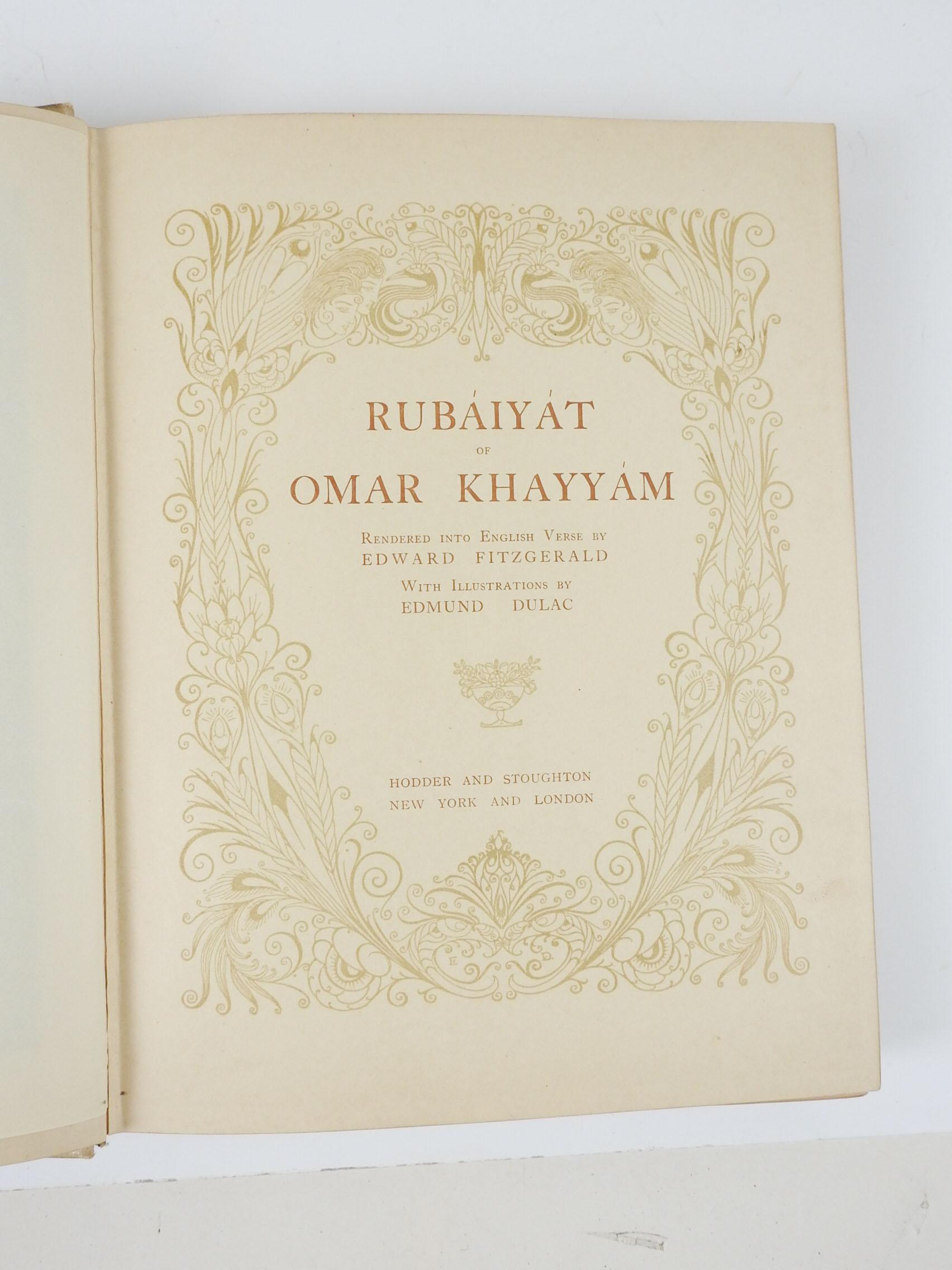 Rubaiyat d'Omar Khayyam illustré par Edmund Dulac Book Bon état - En vente à Seguin, TX
