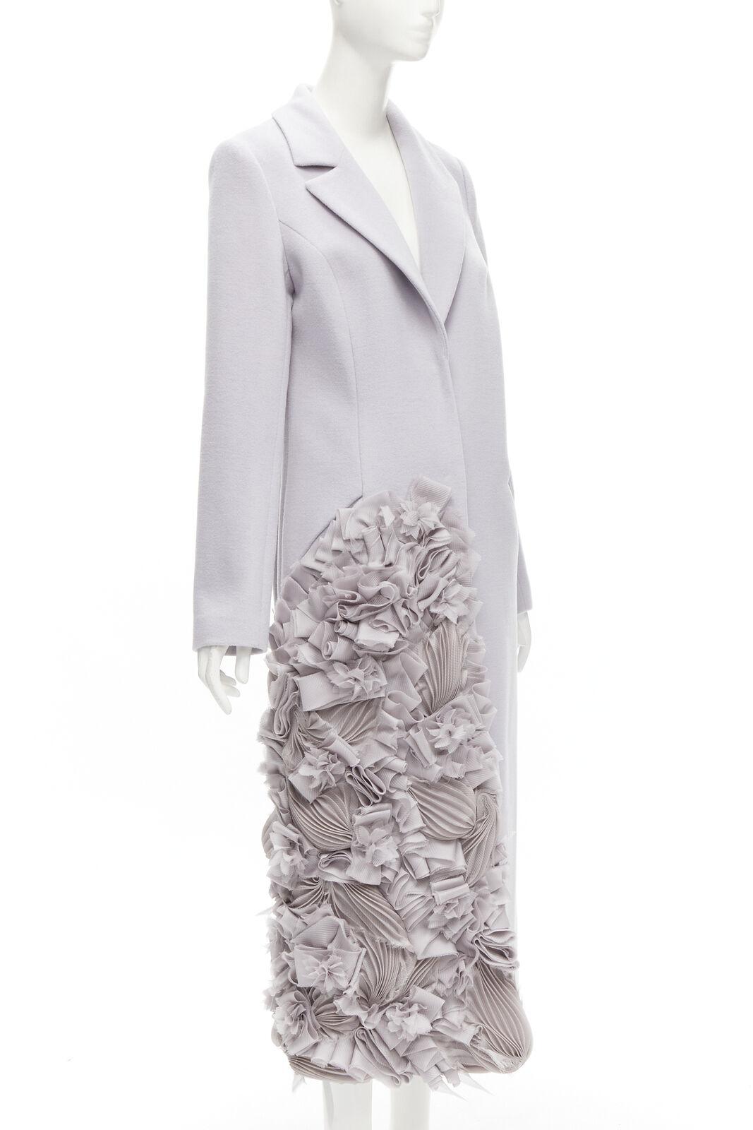 Gris RUBAN ATELIER Manteau surdimensionné gris lilas à appliques 100 % cachemire XS en vente