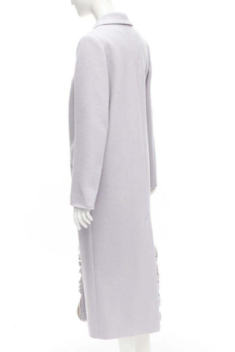 RUBAN ATELIER 100% cashmere lilac grey ruffle applique oversized coat XS 1