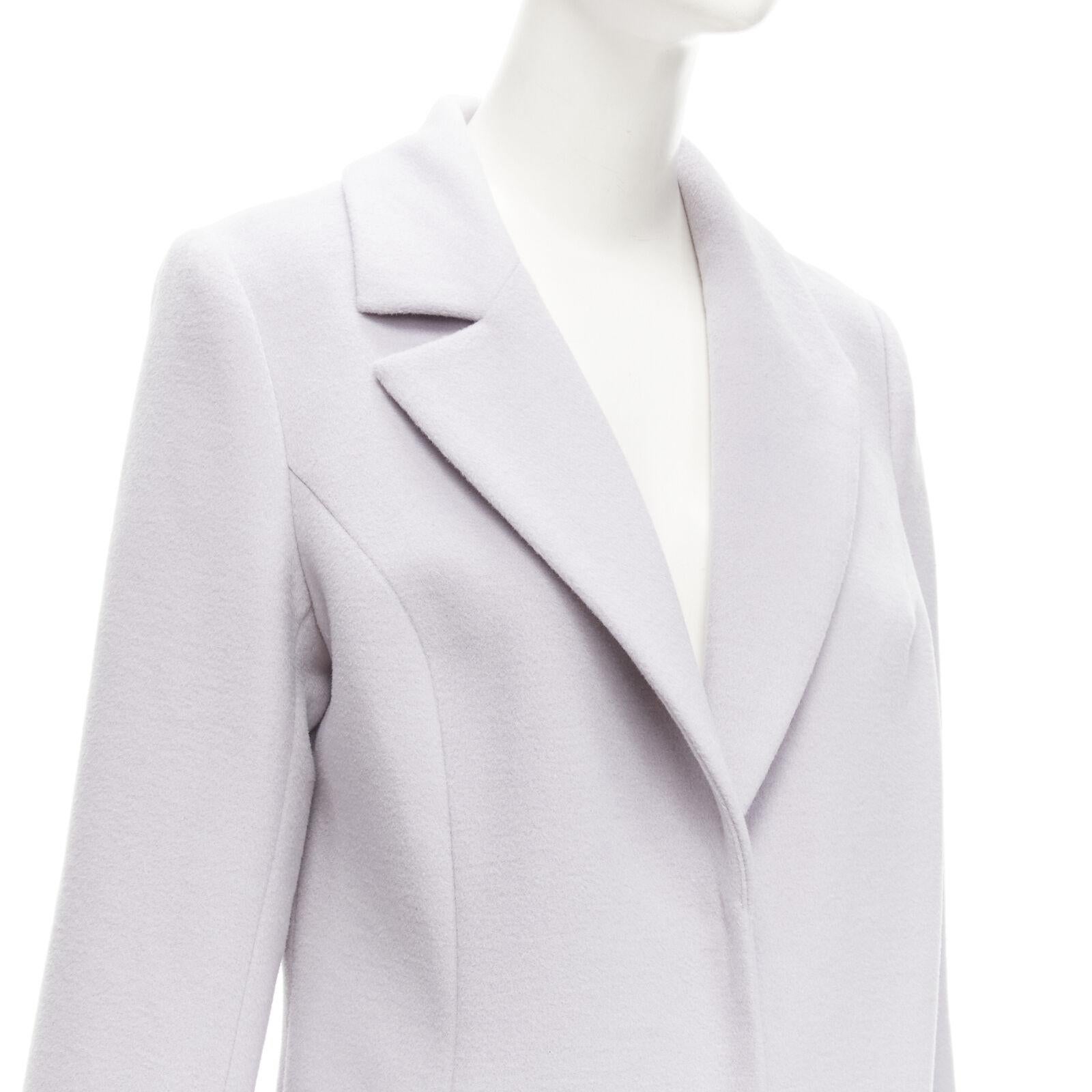 RUBAN ATELIER Manteau surdimensionné gris lilas à appliques 100 % cachemire XS en vente 2