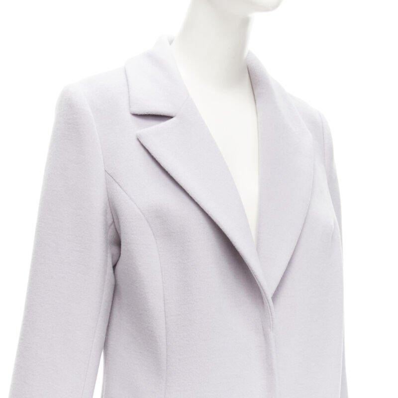 RUBAN ATELIER 100% cashmere lilac grey ruffle applique oversized coat XS 2
