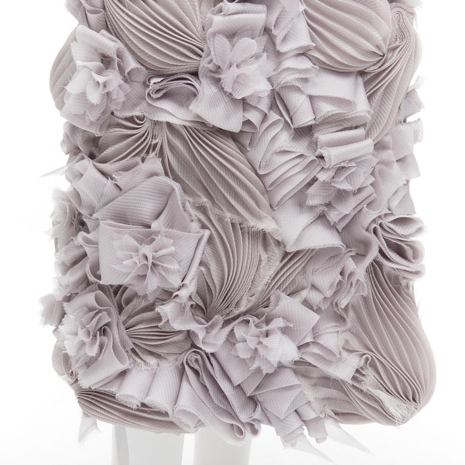RUBAN ATELIER Manteau surdimensionné gris lilas à appliques 100 % cachemire XS en vente 3