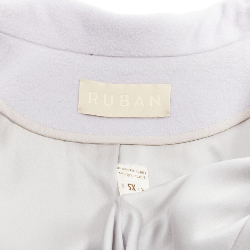 RUBAN ATELIER 100% cashmere lilac grey ruffle applique oversized coat XS 4