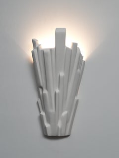 Ruban Contemporary Wall Sconce, Wall Light in White Plaster Finish, Benediko