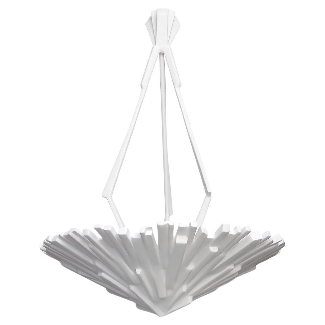 Ruban Pendant, White Plaster Finish, Benediko For Sale