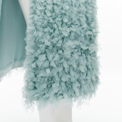 RUBAN Russia 100% wool felt petal ruffle hem open side long vest dress M