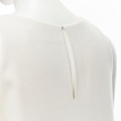 RUBAN Russia white cashmere wool minimal knee length work dress S