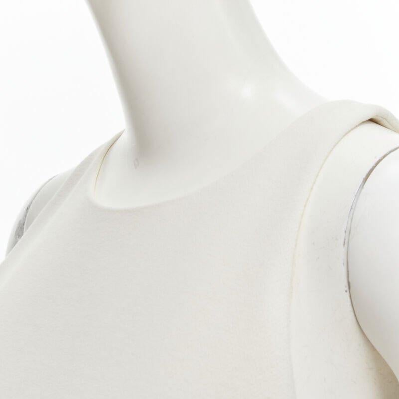 RUBAN Russia weißes Kaschmirwoll-Minimal-Kleid in Knielänge S im Angebot 2