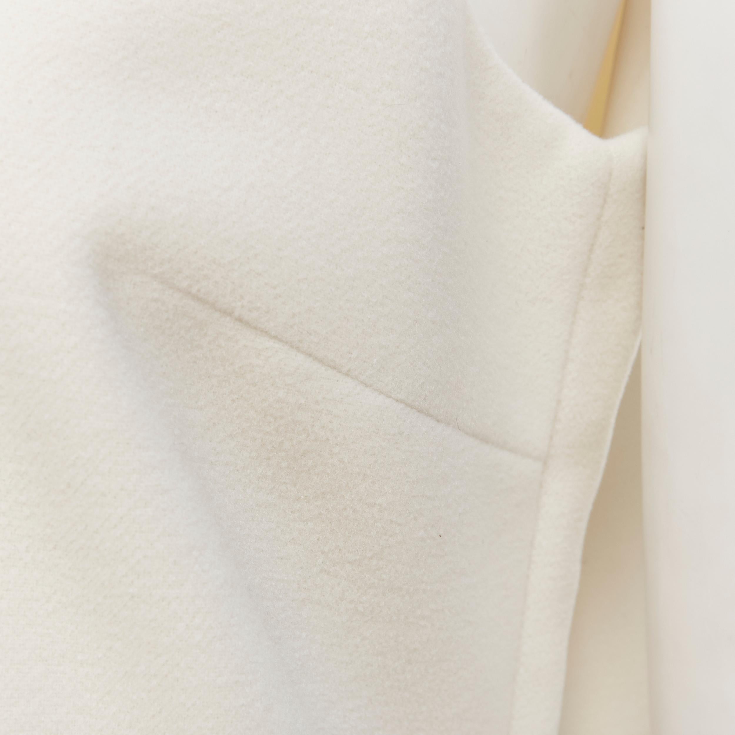 Women's RUBAN Russia white cashmere wool minimal knee length work dress S For Sale