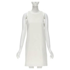 RUBAN Russia white cashmere wool minimal knee length work dress S