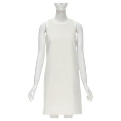 RUBAN Russia white cashmere wool minimal knee length work dress S