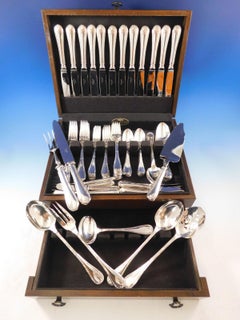 Rubans by Christofle France Silverplate Flatware Set 12 Service Dinner 92 Pieces